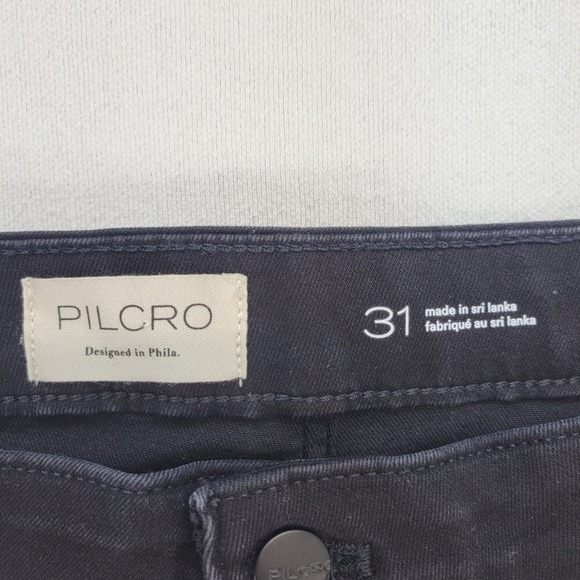 Pilcro Flare Jeans Womens 31 Black High Rise Dark Wash Denim - Picture 5 of 11